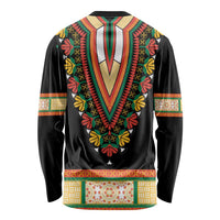Africa Dashiki Long Sleeve Shirt Embroidery Neckline Floral Pattern - Wonder Print Shop