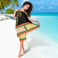Africa Dashiki Sarong Embroidery Neckline Floral Pattern - Wonder Print Shop