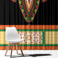 Africa Dashiki Window Curtain Embroidery Neckline Floral Pattern - Wonder Print Shop