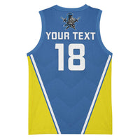 Custom West Knights of Yorkshire Basketball Jersey Skate Hard Hit Harder Blue Version - Wonder Print Shop