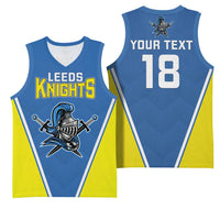 Custom West Knights of Yorkshire Basketball Jersey Skate Hard Hit Harder Blue Version - Wonder Print Shop