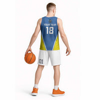 Custom West Knights of Yorkshire Basketball Jersey Skate Hard Hit Harder Blue Version - Wonder Print Shop