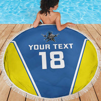 Custom West Knights of Yorkshire Beach Blanket Skate Hard Hit Harder Blue Version - Wonder Print Shop