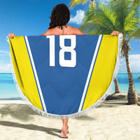Custom West Knights of Yorkshire Beach Blanket Skate Hard Hit Harder Blue Version - Wonder Print Shop