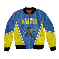Custom West Knights of Yorkshire Bomber Jacket Skate Hard Hit Harder Blue Version - Wonder Print Shop