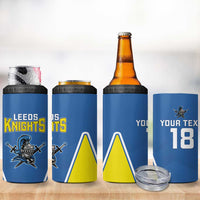 Custom West Knights of Yorkshire 4 in 1 Can Cooler Tumbler Skate Hard Hit Harder Blue Version - Wonder Print Shop
