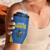 Custom West Knights of Yorkshire 4 in 1 Can Cooler Tumbler Skate Hard Hit Harder Blue Version - Wonder Print Shop