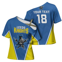 Custom West Knights of Yorkshire Cross Shoulder Shirt Skate Hard Hit Harder Blue Version - Wonder Print Shop