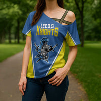 Custom West Knights of Yorkshire Cross Shoulder Shirt Skate Hard Hit Harder Blue Version - Wonder Print Shop