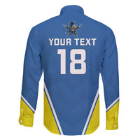 Custom West Knights of Yorkshire Family Matching Off Shoulder Maxi Dress and Hawaiian Shirt Skate Hard Hit Harder Blue Version - Wonder Print Shop