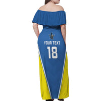 Custom West Knights of Yorkshire Family Matching Off Shoulder Maxi Dress and Hawaiian Shirt Skate Hard Hit Harder Blue Version - Wonder Print Shop
