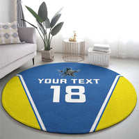 Custom West Knights of Yorkshire Round Carpet Skate Hard Hit Harder Blue Version - Wonder Print Shop