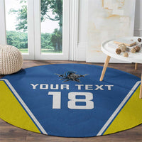 Custom West Knights of Yorkshire Round Carpet Skate Hard Hit Harder Blue Version - Wonder Print Shop