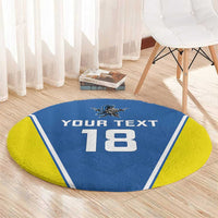 Custom West Knights of Yorkshire Round Carpet Skate Hard Hit Harder Blue Version - Wonder Print Shop
