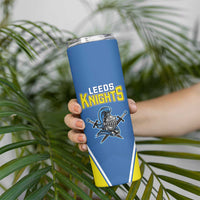 Custom West Knights of Yorkshire Skinny Tumbler Skate Hard Hit Harder Blue Version - Wonder Print Shop