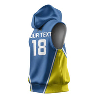 Custom West Knights of Yorkshire Sleeveless Hoodie Skate Hard Hit Harder Blue Version - Wonder Print Shop