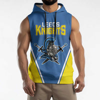 Custom West Knights of Yorkshire Sleeveless Hoodie Skate Hard Hit Harder Blue Version - Wonder Print Shop