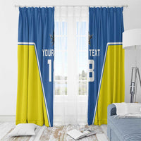 Custom West Knights of Yorkshire Window Curtain Skate Hard Hit Harder Blue Version - Wonder Print Shop