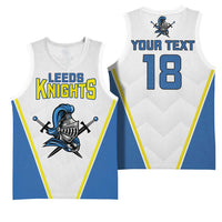 Custom West Knights of Yorkshire Basketball Jersey Skate Hard Hit Harder White Version - Wonder Print Shop