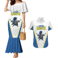 Custom West Knights of Yorkshire Couples Matching Mermaid Dress and Hawaiian Shirt Skate Hard Hit Harder White Version - Wonder Print Shop
