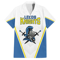 Custom West Knights of Yorkshire Family Matching Off The Shoulder Long Sleeve Dress and Hawaiian Shirt Skate Hard Hit Harder White Version - Wonder Print Shop