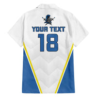 Custom West Knights of Yorkshire Family Matching Off The Shoulder Long Sleeve Dress and Hawaiian Shirt Skate Hard Hit Harder White Version - Wonder Print Shop