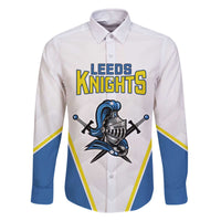 Custom West Knights of Yorkshire Family Matching Off The Shoulder Long Sleeve Dress and Hawaiian Shirt Skate Hard Hit Harder White Version - Wonder Print Shop