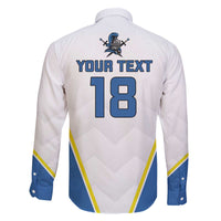 Custom West Knights of Yorkshire Family Matching Off The Shoulder Long Sleeve Dress and Hawaiian Shirt Skate Hard Hit Harder White Version - Wonder Print Shop