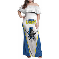 Custom West Knights of Yorkshire Family Matching Off Shoulder Maxi Dress and Hawaiian Shirt Skate Hard Hit Harder White Version - Wonder Print Shop