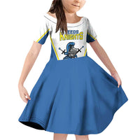 Custom West Knights of Yorkshire Family Matching Off Shoulder Short Dress and Hawaiian Shirt Skate Hard Hit Harder White Version - Wonder Print Shop