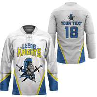 Custom West Knights of Yorkshire Hockey Jersey Skate Hard Hit Harder White Version - Wonder Print Shop