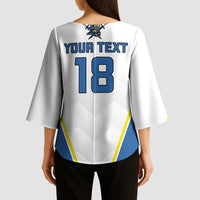 Custom West Knights of Yorkshire Kimono Sleeve Blouse Skate Hard Hit Harder White Version - Wonder Print Shop