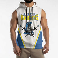 Custom West Knights of Yorkshire Sleeveless Zip Hoodie Skate Hard Hit Harder White Version - Wonder Print Shop