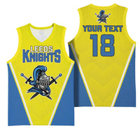 Custom West Knights of Yorkshire Basketball Jersey Skate Hard Hit Harder Yellow Version - Wonder Print Shop