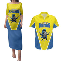 Custom West Knights of Yorkshire Couples Matching Puletasi and Hawaiian Shirt Skate Hard Hit Harder Yellow Version - Wonder Print Shop