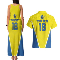 Custom West Knights of Yorkshire Couples Matching Tank Maxi Dress and Hawaiian Shirt Skate Hard Hit Harder Yellow Version - Wonder Print Shop