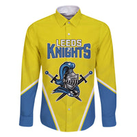 Custom West Knights of Yorkshire Family Matching Off The Shoulder Long Sleeve Dress and Hawaiian Shirt Skate Hard Hit Harder Yellow Version - Wonder Print Shop