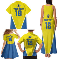 Custom West Knights of Yorkshire Family Matching Tank Maxi Dress and Hawaiian Shirt Skate Hard Hit Harder Yellow Version - Wonder Print Shop