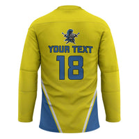 Custom West Knights of Yorkshire Hockey Jersey Skate Hard Hit Harder Yellow Version - Wonder Print Shop