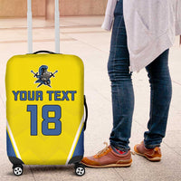 Custom West Knights of Yorkshire Luggage Cover Skate Hard Hit Harder Yellow Version - Wonder Print Shop