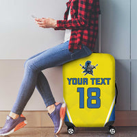 Custom West Knights of Yorkshire Luggage Cover Skate Hard Hit Harder Yellow Version - Wonder Print Shop