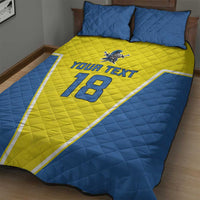 Custom West Knights of Yorkshire Quilt Bed Set Skate Hard Hit Harder Yellow Version - Wonder Print Shop