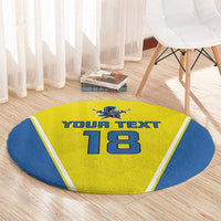 Custom West Knights of Yorkshire Round Carpet Skate Hard Hit Harder Yellow Version - Wonder Print Shop