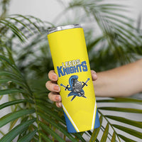 Custom West Knights of Yorkshire Skinny Tumbler Skate Hard Hit Harder Yellow Version - Wonder Print Shop