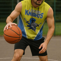 Custom West Knights of Yorkshire Sleeveless Hoodie Skate Hard Hit Harder Yellow Version - Wonder Print Shop
