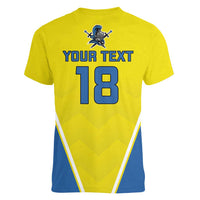 Custom West Knights of Yorkshire Women V-Neck T-Shirt Skate Hard Hit Harder Yellow Version - Wonder Print Shop