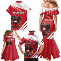 Personalized Austria Coat Of Arms Family Matching Mermaid Dress and Hawaiian Shirt Flag Style - Wonder Print Shop