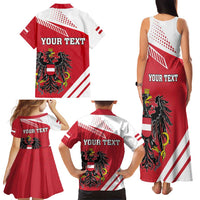Personalized Austria Coat Of Arms Family Matching Tank Maxi Dress and Hawaiian Shirt Flag Style - Wonder Print Shop