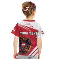 Personalized Austria Coat Of Arms Kid T Shirt Flag Style - Wonder Print Shop