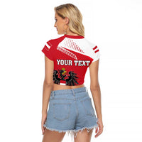 Personalized Austria Coat Of Arms Raglan Cropped T Shirt Flag Style - Wonder Print Shop